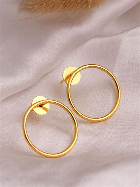 Casual Gold Plated Simple Round Studs | Studs Earrings | Johori