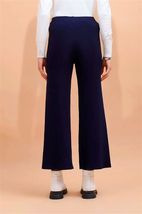 Navy Blue Viscose Blend Solid Lower – Global Republic