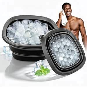 Buy Silicone Ice Cube Tray with Built-in Ice Bowl & Ice Mold Lid ...
