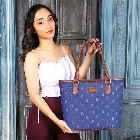 The Clownfish Justina Tapestry Fabric & Faux Leather Handbag for Women ...