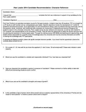 character letter of recommendation Forms and Templates - Fillable ...