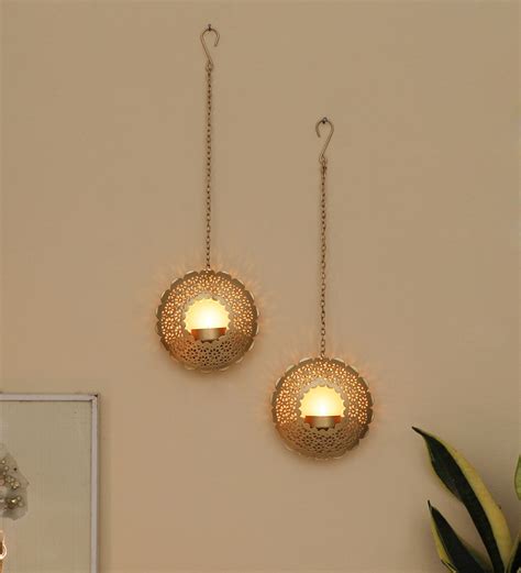 Hanging Round Etching Tealight Holder - Na Dhukan - Pure Desi Market