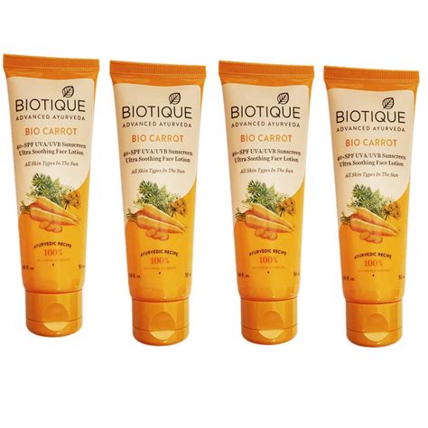 Biotique Bio Carrot 40+ Spf Uva/Uvb Sunscreen For All Skin Types Ultra ...