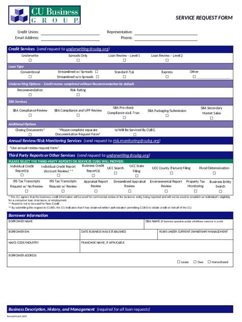 Collateral Management Service Request Doc Template | pdfFiller