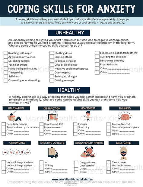 Coping Skills For Anxiety Handout 8 Coping Skills Worksheets For