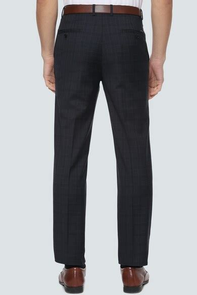 Buy Men Black Slim Fit Check Flat Front Formal Trousers Online - 498870 ...