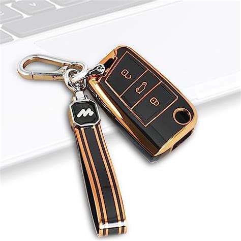 Carloginn® Mogato TPU Leather Car Key Cover Compatible with Skoda ...