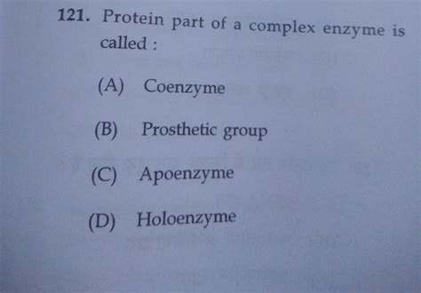 protein part of a complex enzyme is called - Brainly.in