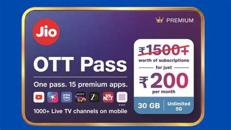 Jio Launches Rs 200 OTT Pass With Premium Streaming And 5G Data Benefits