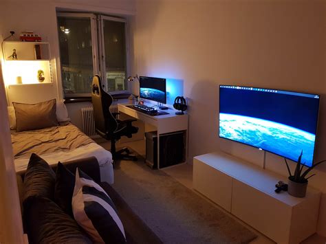 bedroom gaming setup