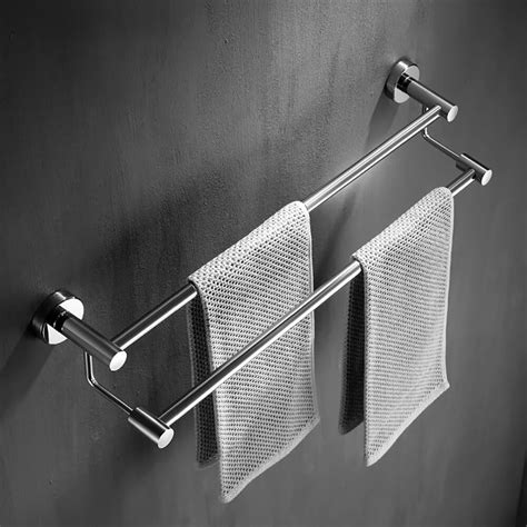 BathFits Stainless Steel 304 Grade Double Rod Towel Holder Hanger 24 ...