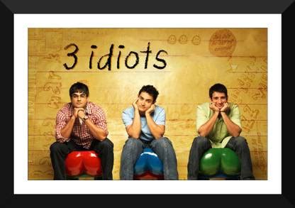 3 Idiots - Aamir Khan Bollywood Hindi - Small Poster Paper - Framed (12 ...