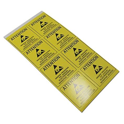 BEESCLOVER 4.8 * 4.8cm Attention Sticker Adhesive Label for ESD Anti ...