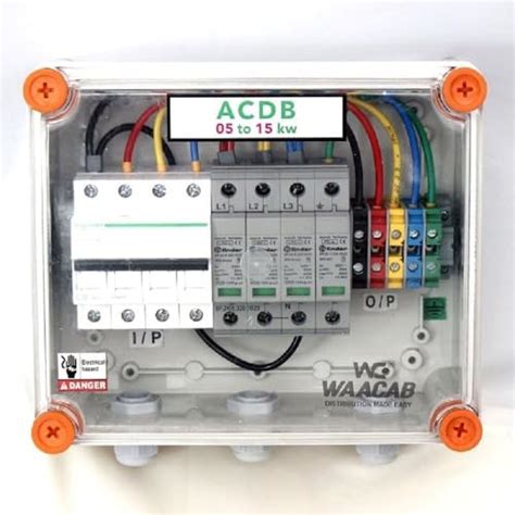 ACDB Waaree Waacab AC Distribution Box 3 phase project 32A MCB for any ...
