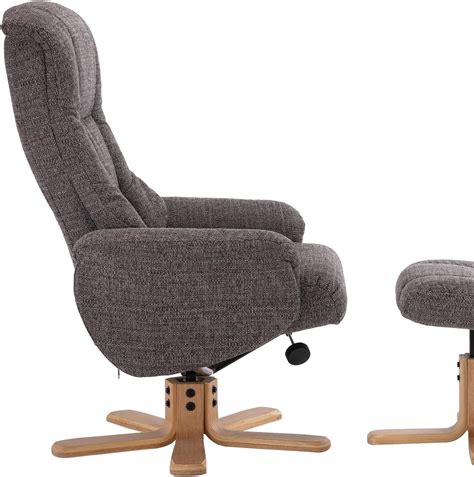 Buy Morris Living Cairo Swivel Recliner Chair & Footstool in Grey ...