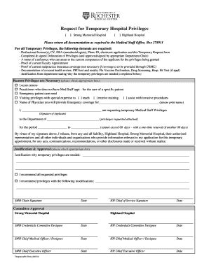 University Of Rochester Medical Center Request For Temporary Hospital ...