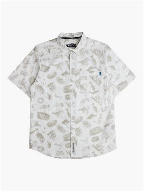 KAVU Cotton Regular Fit Festaruski Print Shirt, Natural