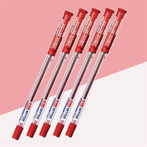 Elkos Better Ball Pen – Red ( Pack of 5 ) – Topperskit LLP