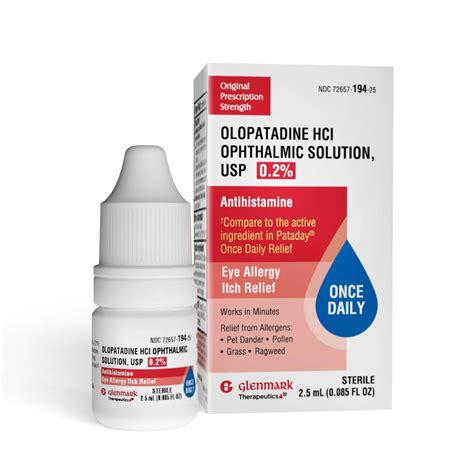 Glenmark Therapeutics Olopatadine Eye Drops for Allergies, Redness Relief, Antihistamine Eye ...