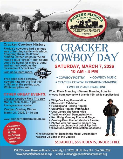 Cracker Cowboy Day, 15602 Pioneer Museum Rd, Dade City, FL, United ...