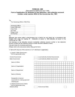 Form 49B Application for TAN - Blank Fillable Template | Fill Out ...