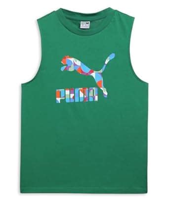 Puma Boy's Graphic Print Regular Fit T-Shirt (626427_Archive Green ...