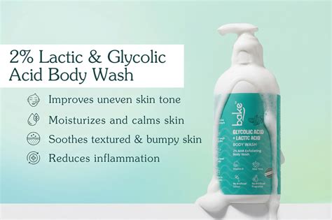Bake 2% Lactic & Glycolic Acid Body Wash: Smooth, Even & Calm Skin wit