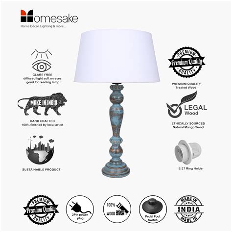 Buy HOMESAKE Wooden Table Lamp from Homesake at just INR 2900.0