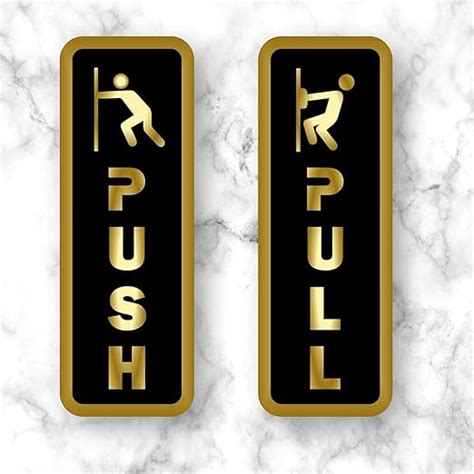 Kubik Letters Acrylic Push Pull Signage Nano Self-Adhesive Black Golden ...
