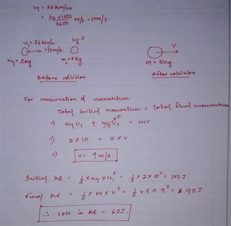 A metal ball of mass 2 kg moving with a velocity of 36 km/h has a head ...