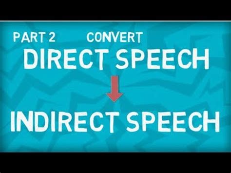 How to Convert Direct Speech into Indirect Speech? Video Lecture - Grade 8