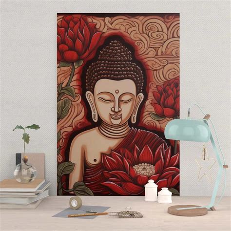 Wall Art of Buddha with Lotus – Zenartbliss