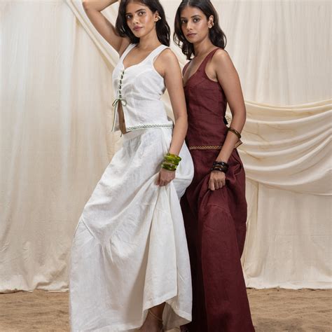 Linen tie up corset and flowy skirt set – Akashi Clothing