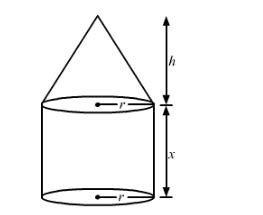 A solid consists of a circular cylinder surmounted by a right circular ...