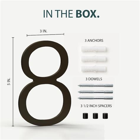 Mega Handles House Numbers for Outside - 5'' Easy to Install Wall ...