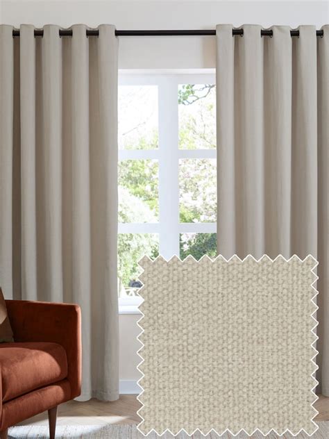 Buy Furn Natural Soft Chenille Eyelet Lined Curtains from Next India
