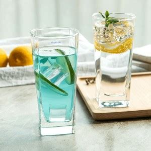 perical (Pack of 6) Premium Juice and Water Glasses Set of 6, Square ...