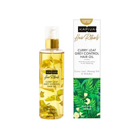Hair Rituals Curry Leaf Grey Control Hair Oil (200ml) – Kapiva – AyuSadhya