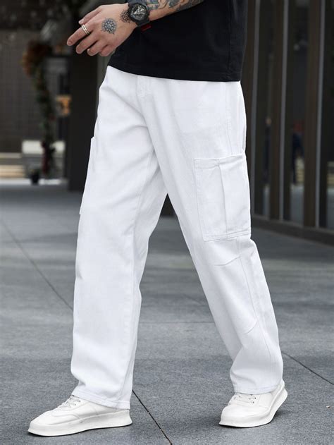 Manfinity Hypemode Hombres Jeans algodón con bolsillo oblicuo suelto ...