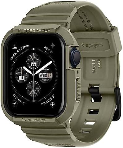 Spigen Rugged Armor Pro Cover Case Compatible with Apple Watch Series 7 ...