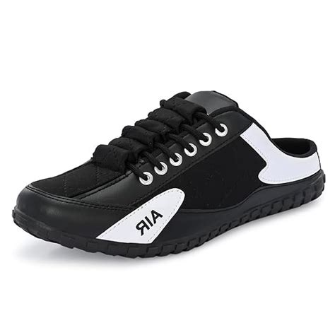 Buy Men's Black Synthetic Lace-Ups Half Back Open Backless Footwear ...