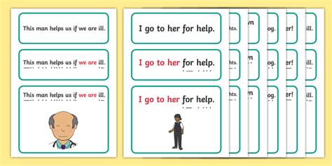 People Who Help Us Simple Sentence Cards