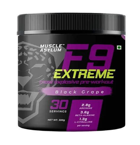 Muscle Asylum F9 Extreme Pre-Workout Energy Supplement | High Caffeine ...