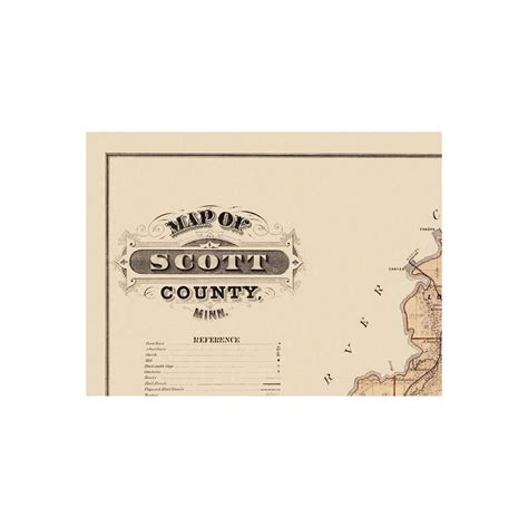 Historic County Map - Scott County Minnesota - Andreas 1874 - 31 x 23 ...