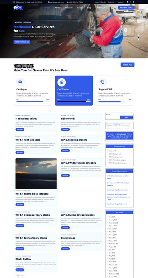Automobile Detailing Shop Theme for Car Service Businesses