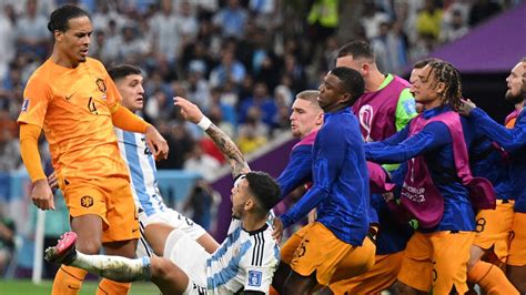 WATCH: Van Dijk FLATTENS him! Argentina star Paredes nearly starts a ...