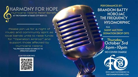 Harmony for Hope: Hurricane Helene Relief Benefit at The Foundry, 1010 ...