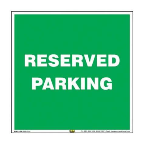 Mr. Safe - Reserved Parking Sign Eco Vinyl Sticker 8 inch X 8 inch ...