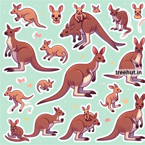 Printable Kangaroo Stickers and 20 Australia Day Craft Activities for ...