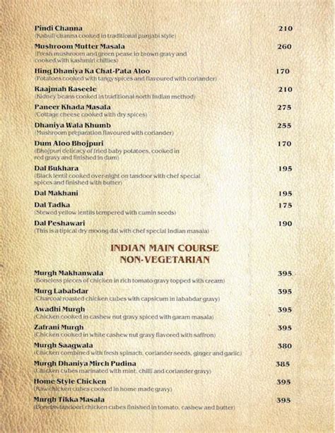 Menu at Zaika Restaurant, Ludhiana, Hotel A9 Resorts
